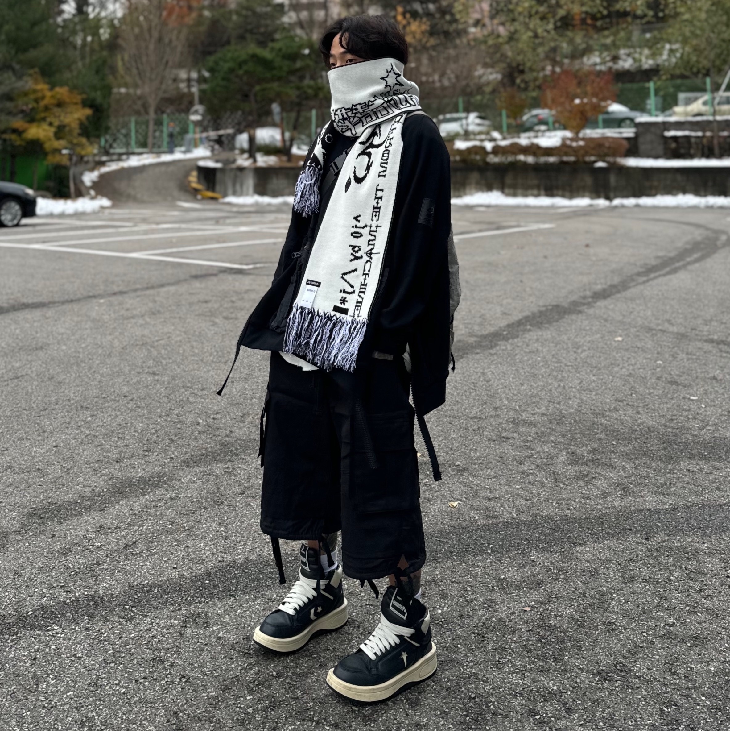 Converse x Drkshdw Turbowpn Black Cream 착용 스타일 - 1