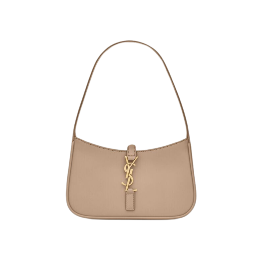 Saint Laurent Le 5 A 7 Mini Hobo Bag in Smooth Leather Dark Beige