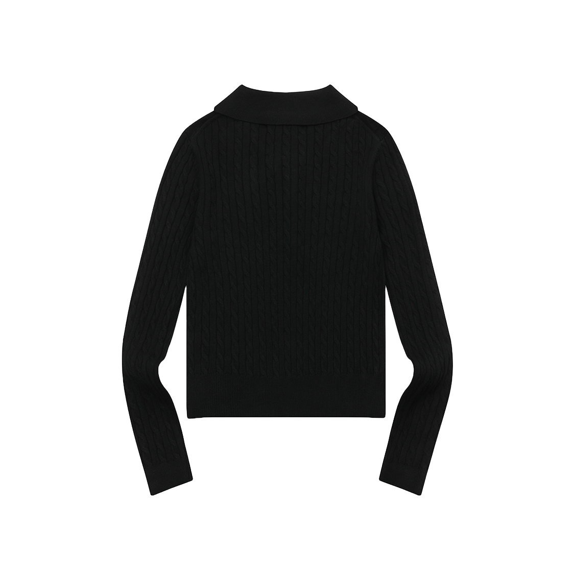 무센트 르멜로 카라넥 버튼 크롭 니트 블랙(MUCENT Lemelo Collar-Neck Button Crop Knit Black) - 2