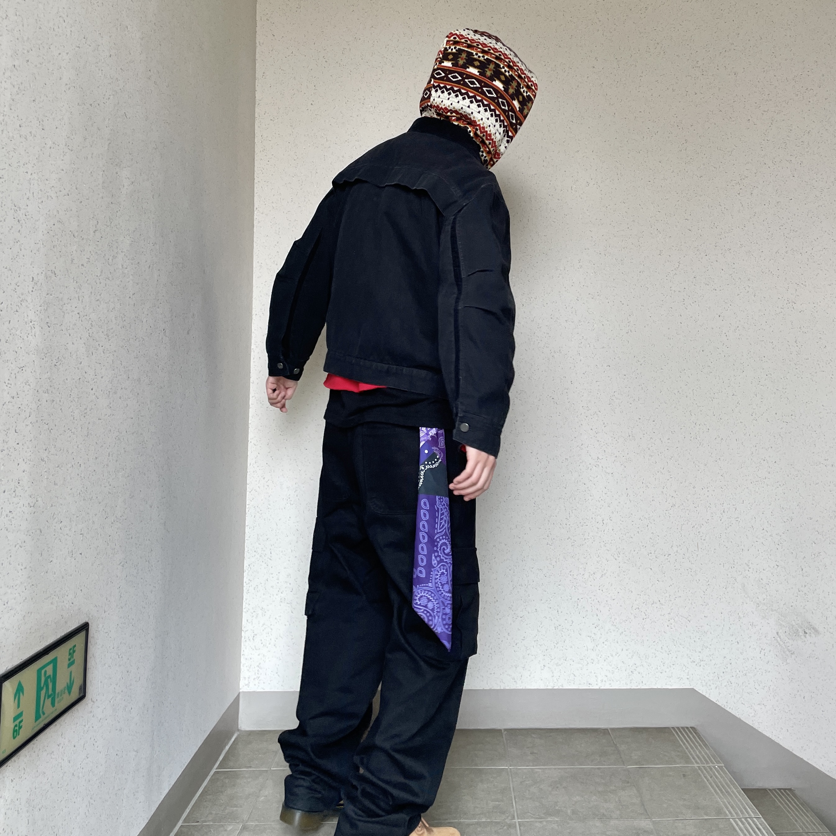 ALEXII Big Bandana Bear Purple 착용 스타일 - 4