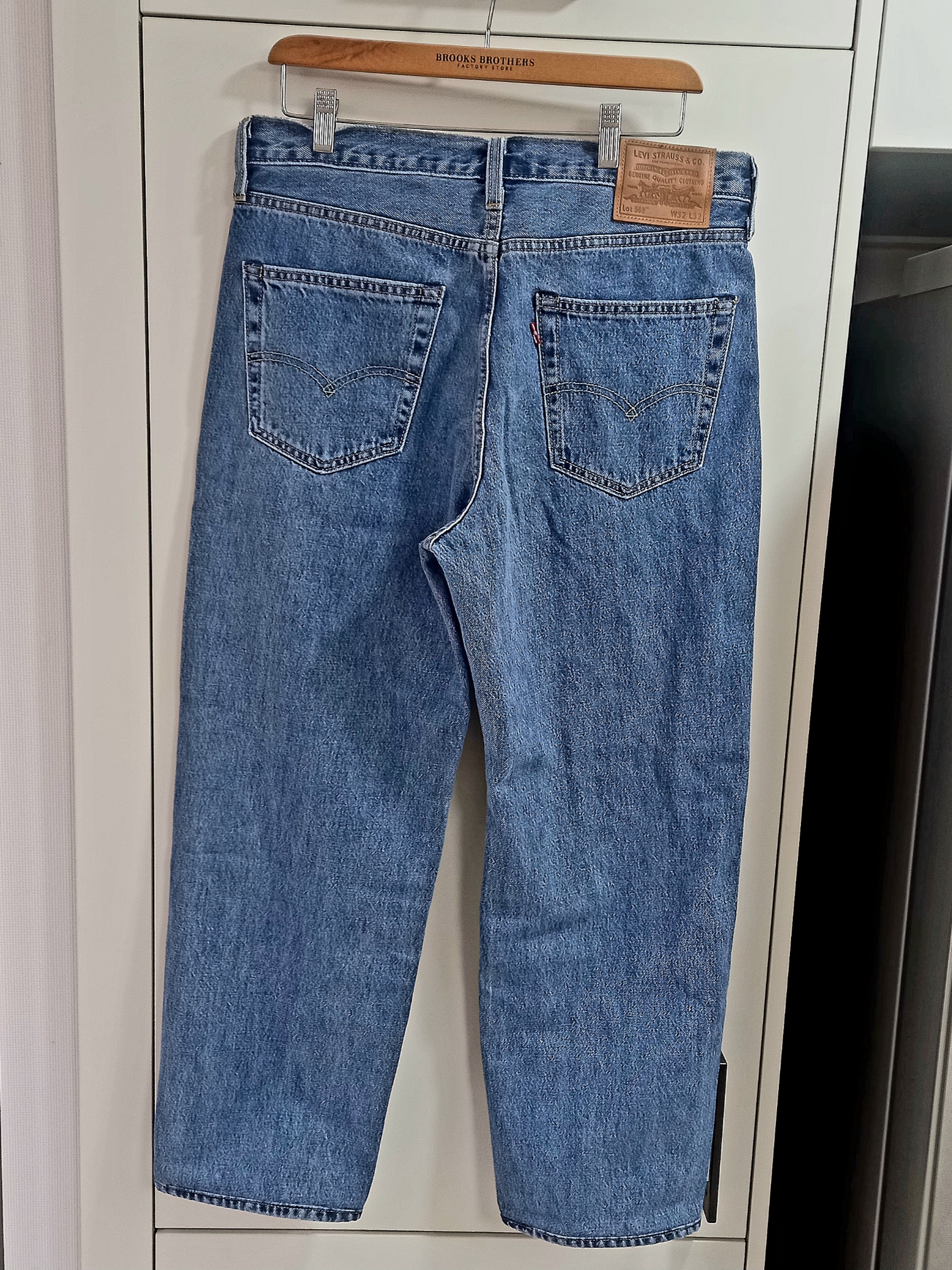 Levi's 568 Loose Straight Jeans Medium Indigo 착용 스타일 - 7