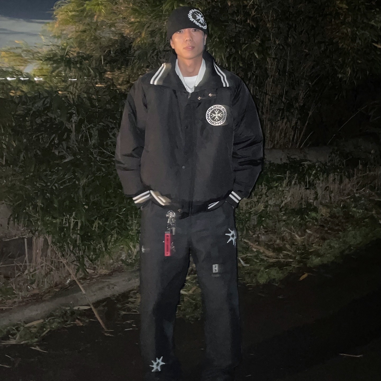 Punch Drunk Parties Full-Zip Stadium Puffer BLACK 착용 스타일 - 2