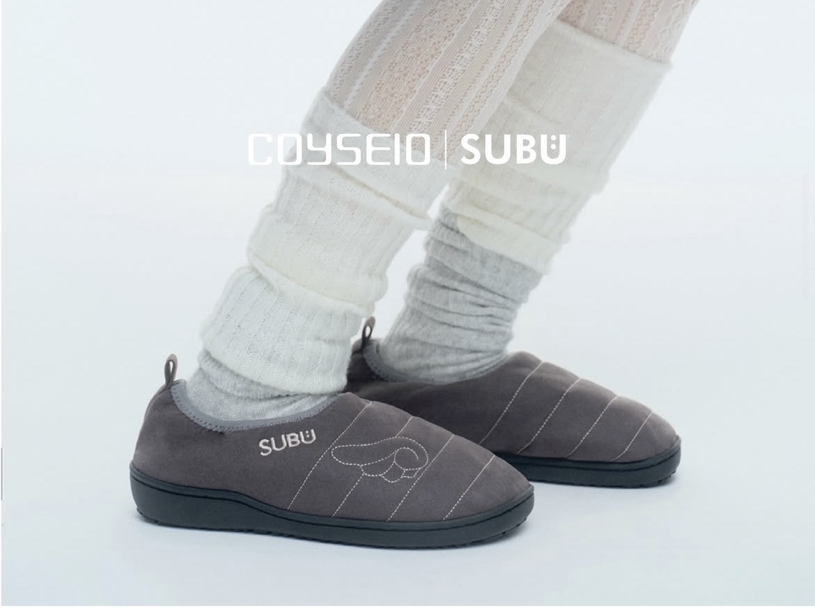 Subu x Coyseio Angel Wing Padding Shoes Charcoal, Subu x Coyseio Multi Star Padding Shoes Black 착용 스타일 - 5