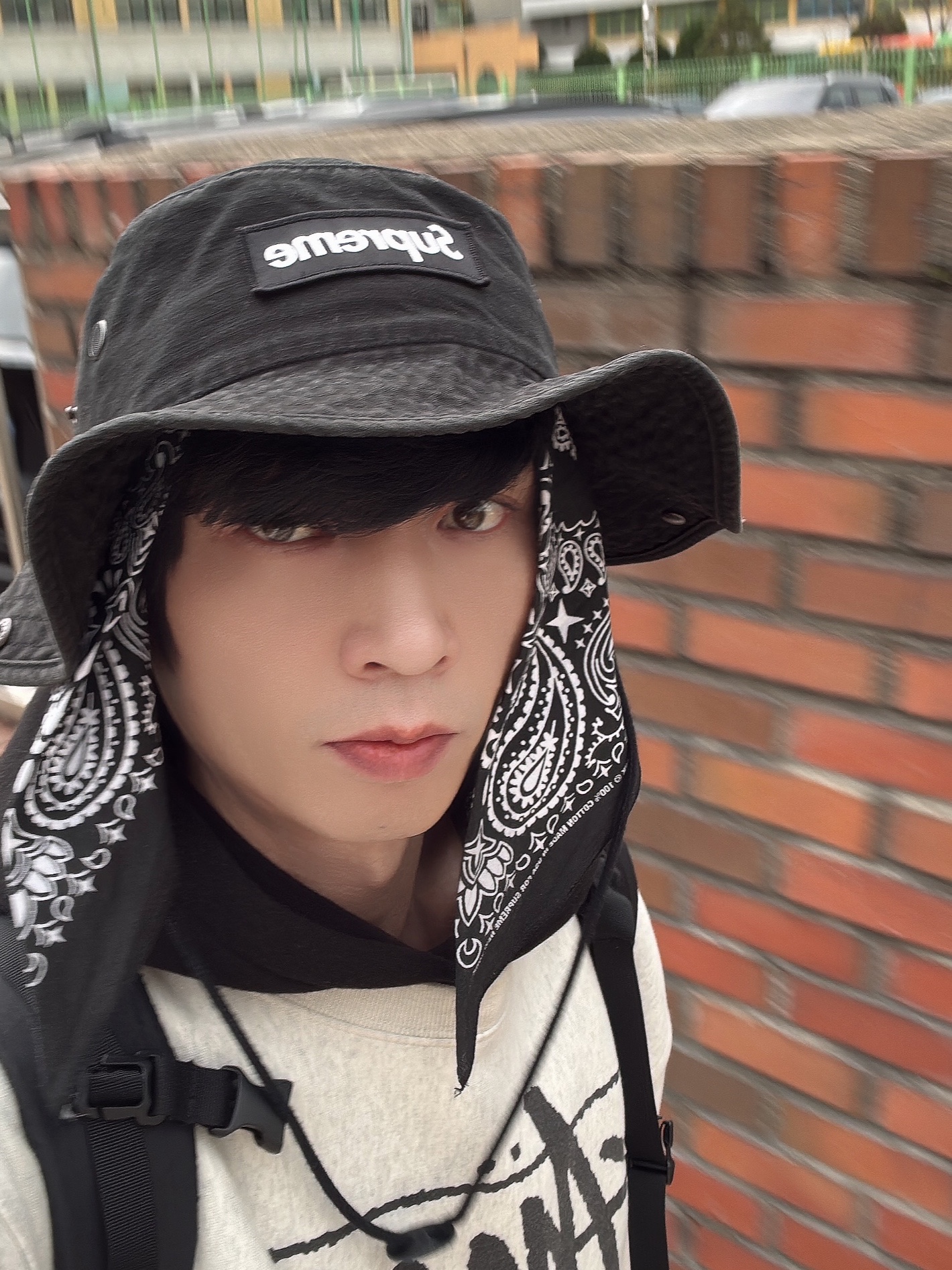 Stussy World Tour Crew Ash Heather 2022, IAB Studio Hoodie Black 착용 스타일 - 5