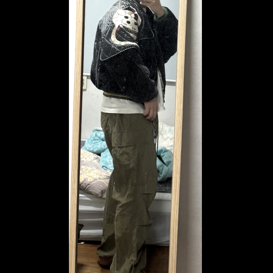 Kapital Velveteen Sham Rain Skull and Snake Bomber Jacket Black 착용 스타일 - 2