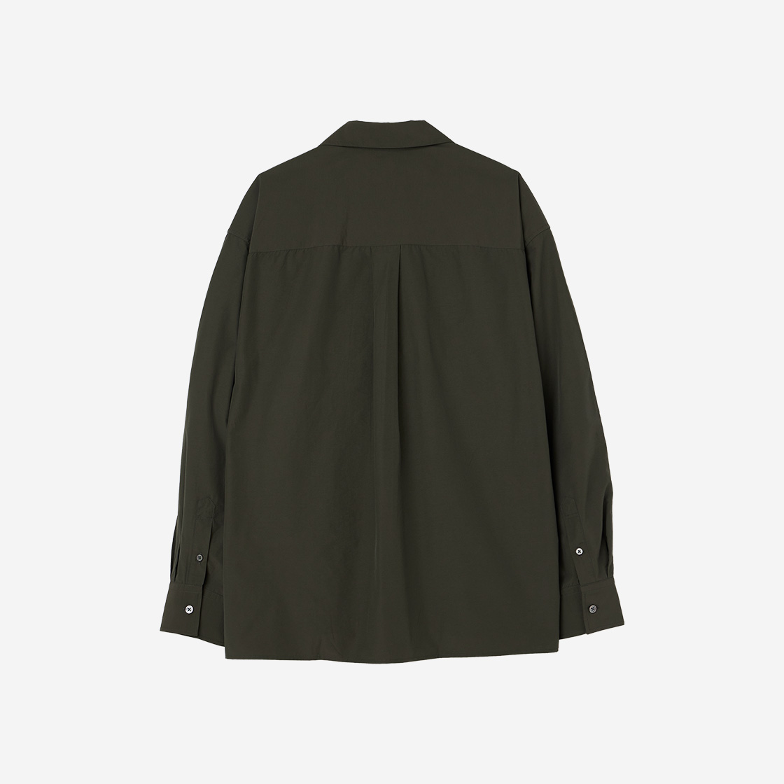 르아브 오블리크 투포켓 하이넥카라 셔츠 딥카키(LEARVE Oblique Two-Pocket High-Neck Collar Shirts Deep Khaki) - 2