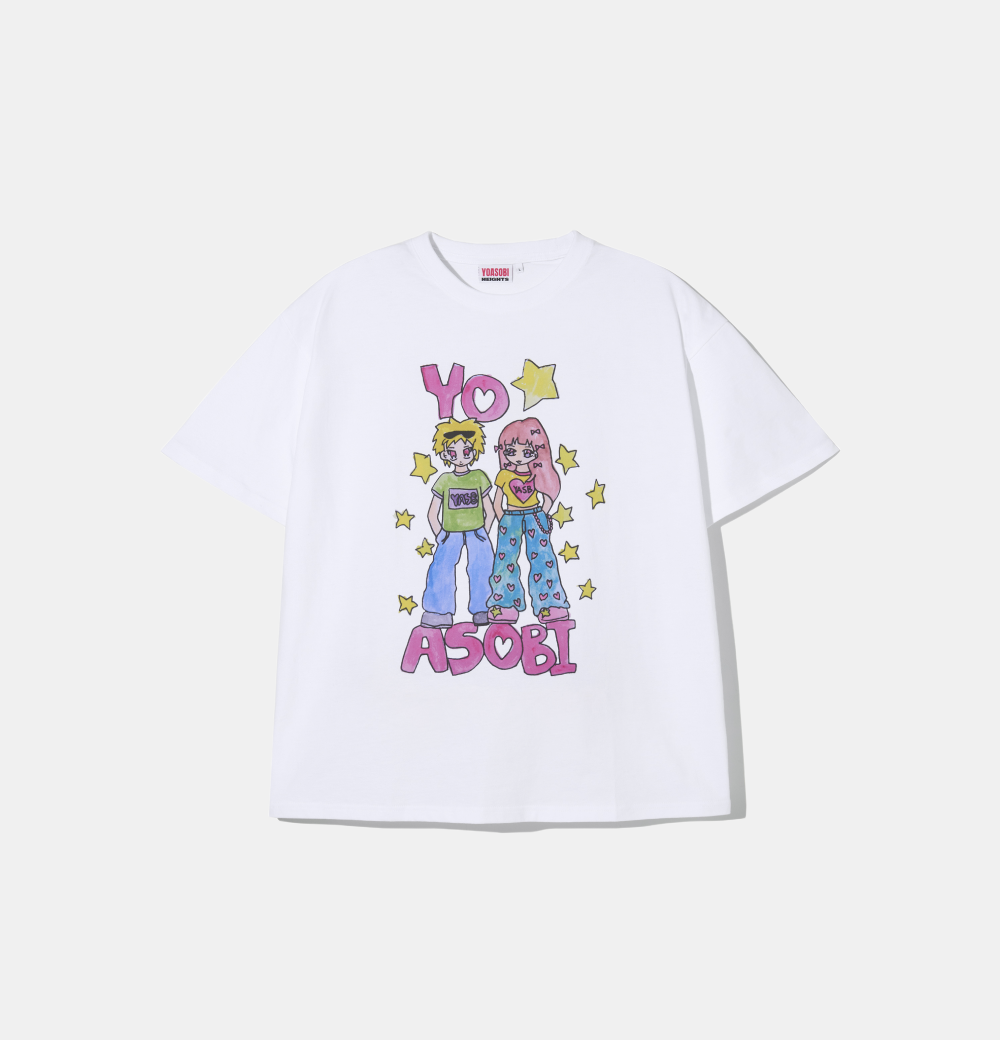 요아소비 티셔츠 화이트(YOASOBI x HEIGHTS YO☆SOBI SS Tee White)