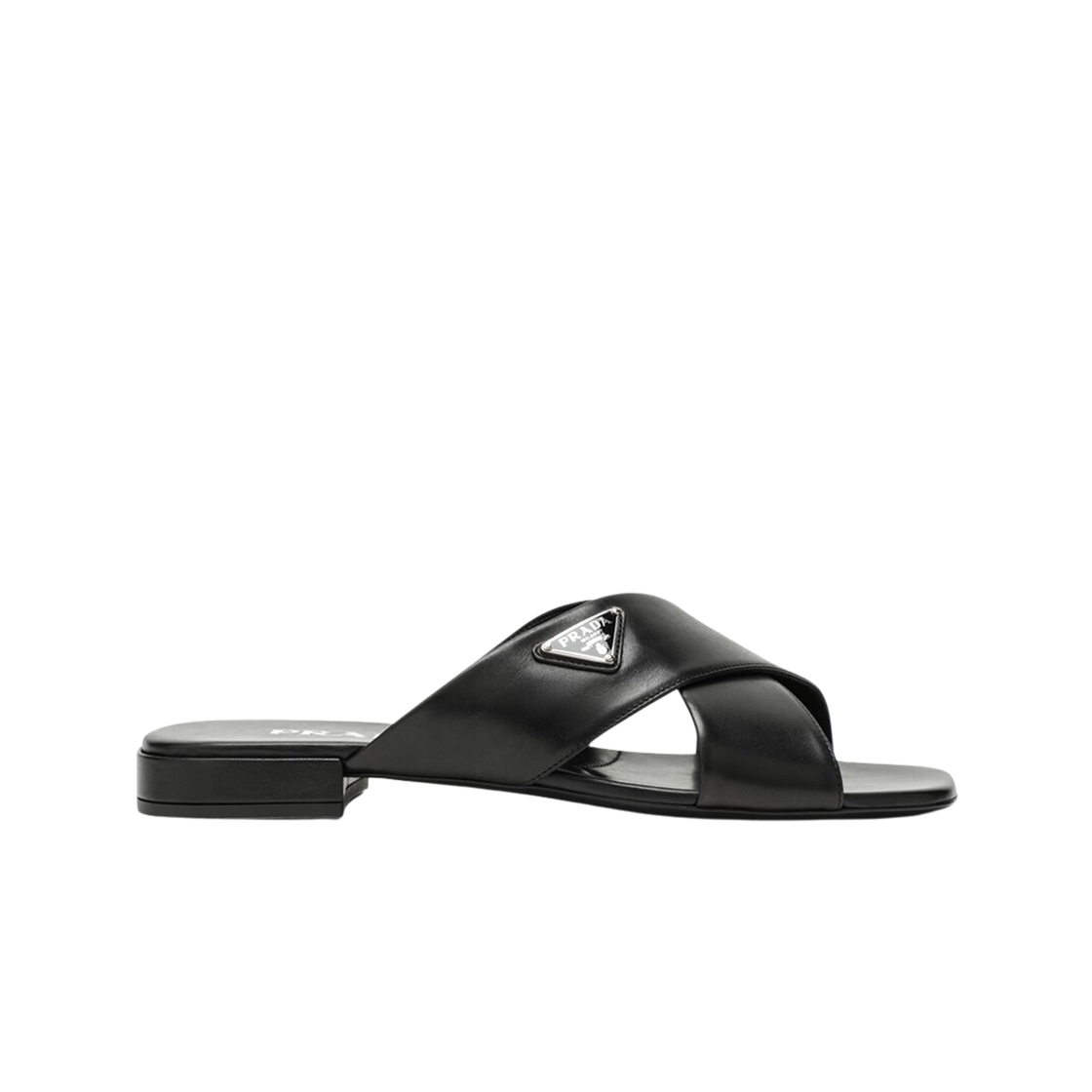 1XX659-07I-F0002 (W) Prada Logo Cross Sandals Black