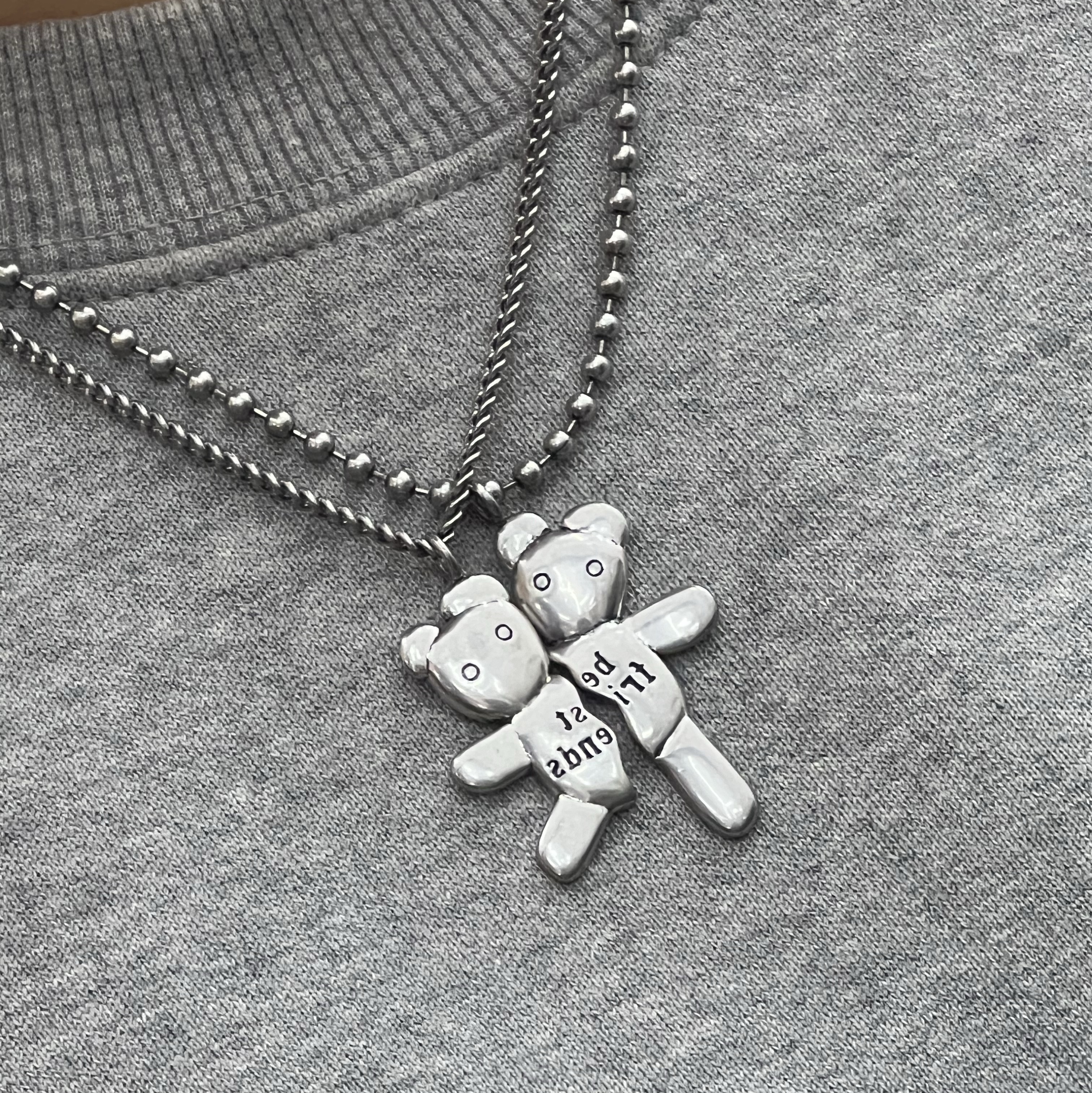 Heaven by Marc Jacobs Friendship Necklace Set Silver Ox (Set of 2) 착용 스타일 - 1