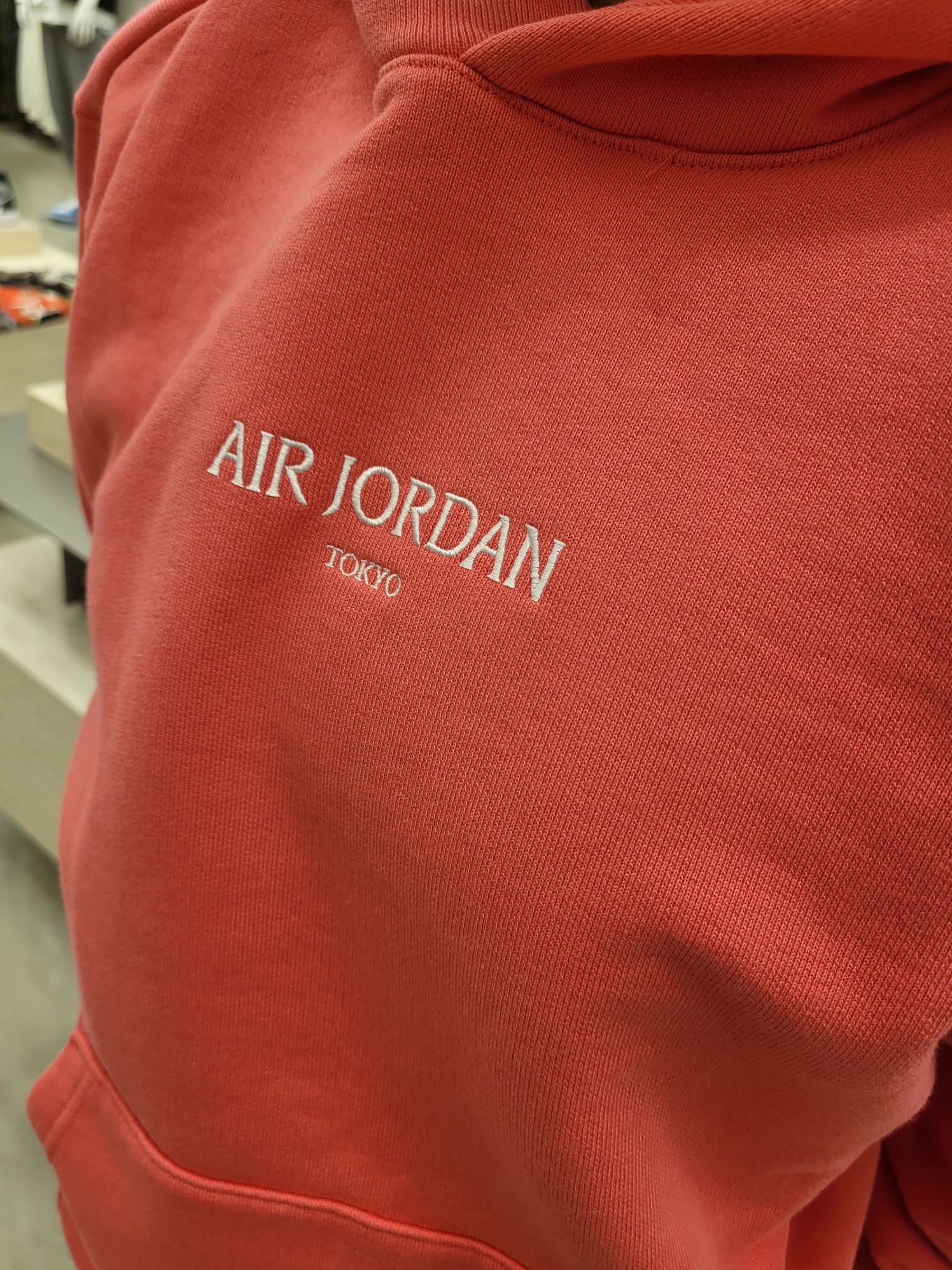 Jordan Wordmark Fleece Hoodie Light Steel Grey - Asia 착용 스타일 - 3