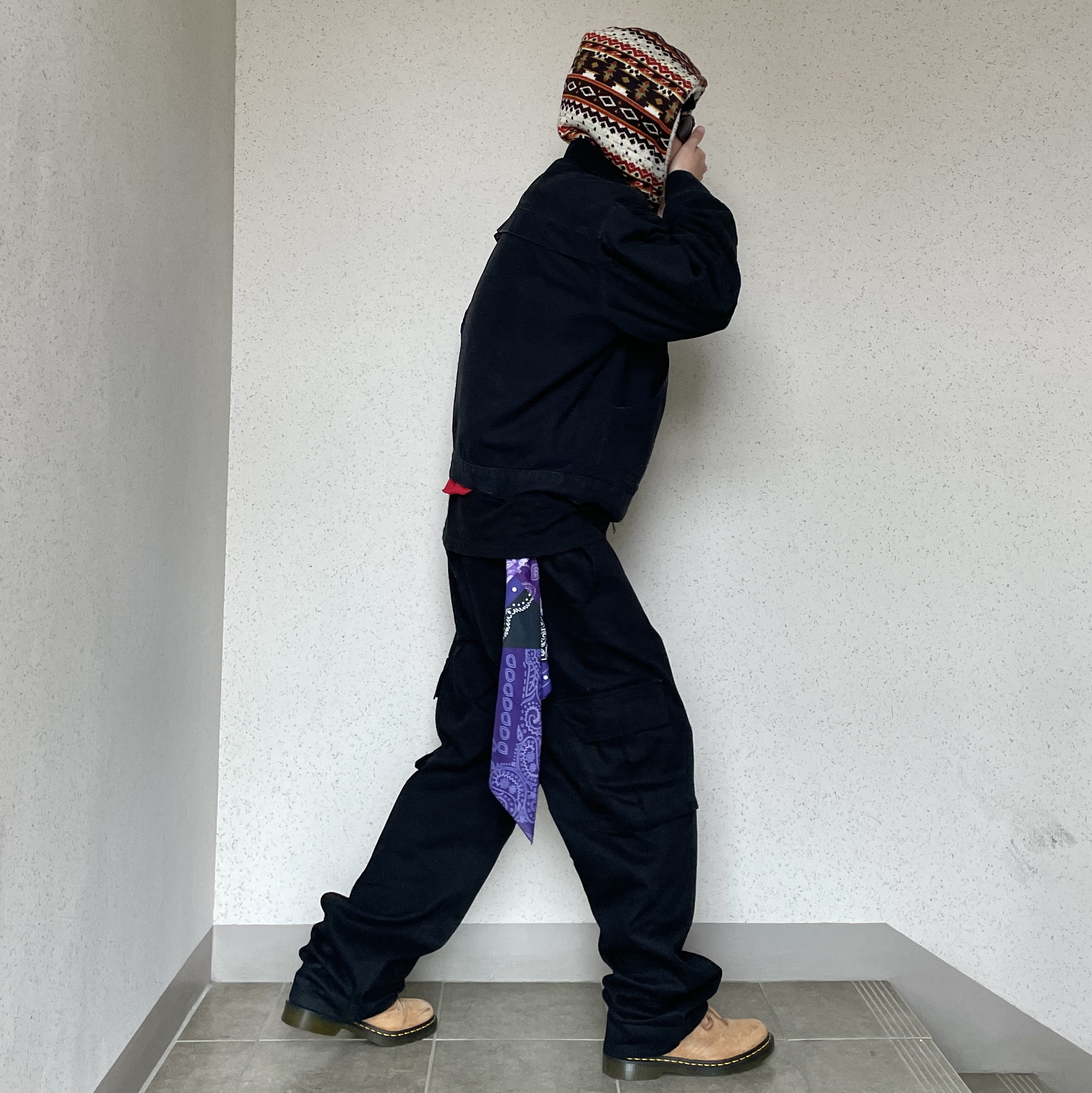 ALEXII Big Bandana Bear Purple 착용 스타일 - 1