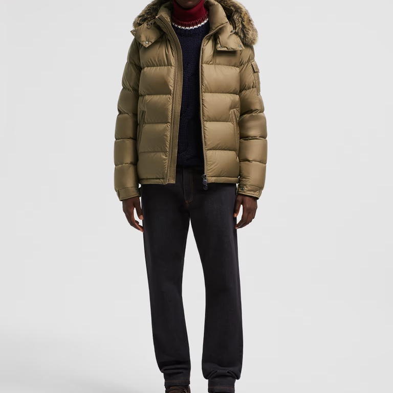 Moncler Mayaf Short Down Jacket Light Brown - 24FW 착용 스타일