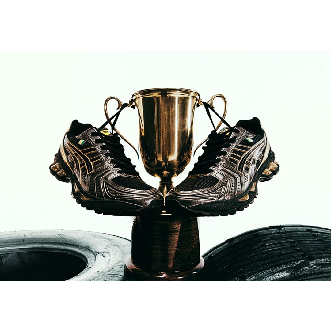 Asics x Ayrton Senna Gel-Kayano 14 Black Pure Gold, Asics x Ayrton Senna Gel-Kayano 14 Birch Fiery Red 착용 스타일 - 7