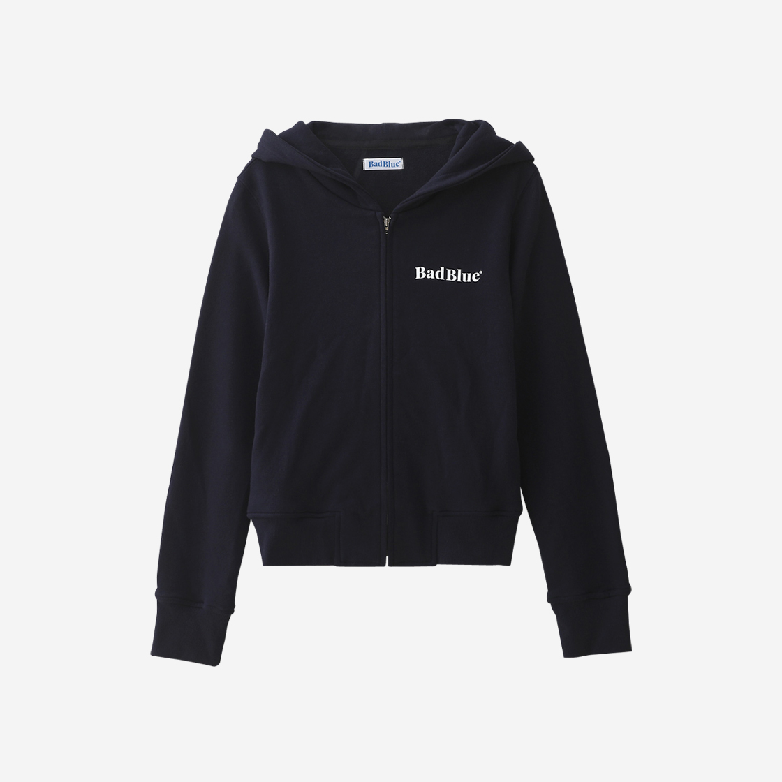 배드블루 베어 이어 집업 크롭 후디 네이비(BadBlue Bear Ear Zipup Crop Hoodie Navy) - 2
