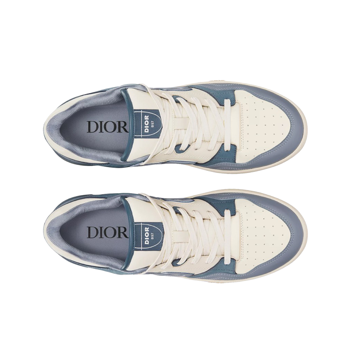 디올 B57 로우탑 스니커즈 스무스 카프스킨 스웨이드 블루 크림(Dior B57 Low-Top Sneaker Smooth Calfskin with Suede Blue Cream) - 3