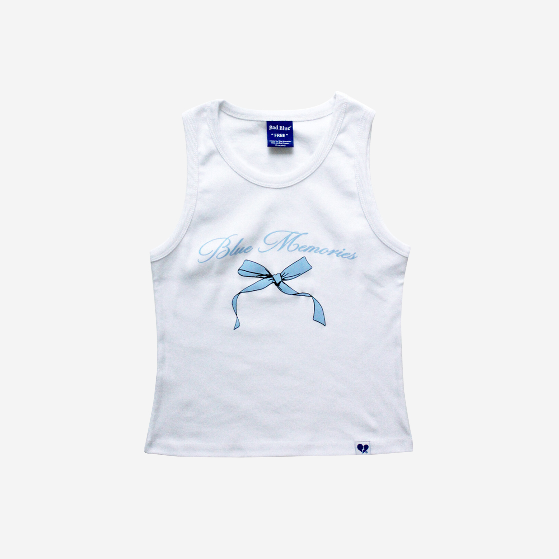 배드블루 리본 슬리브리스 화이트(BadBlue Ribbon Sleeveless White)