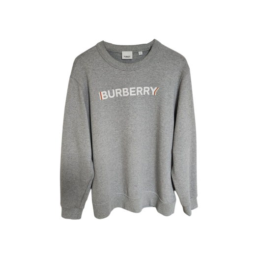 Burberry Logo Patch Sweatshirt Pale Grey Melange