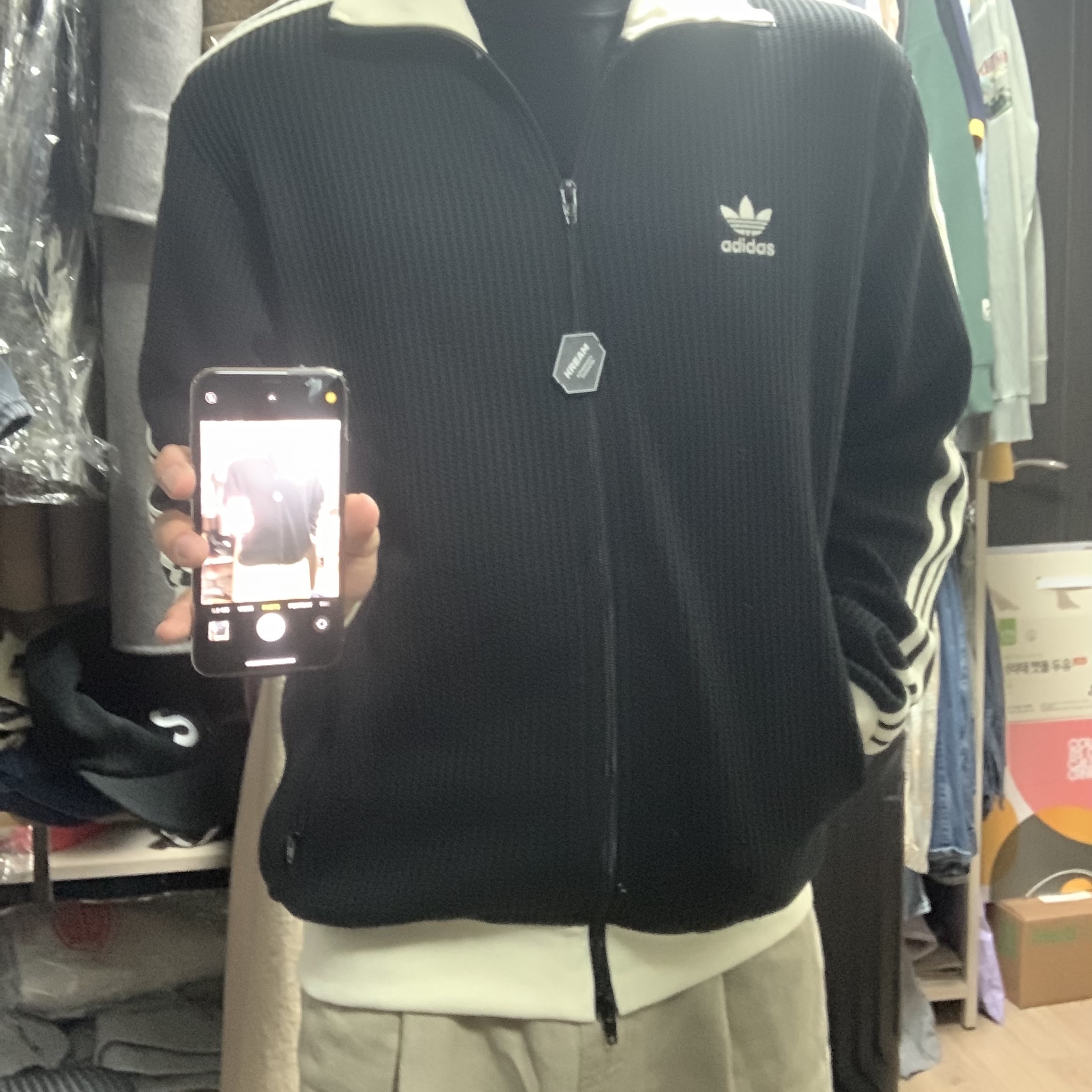 Adidas Waffle Beckenbauer Track Top Black - KR Sizing 착용 스타일
