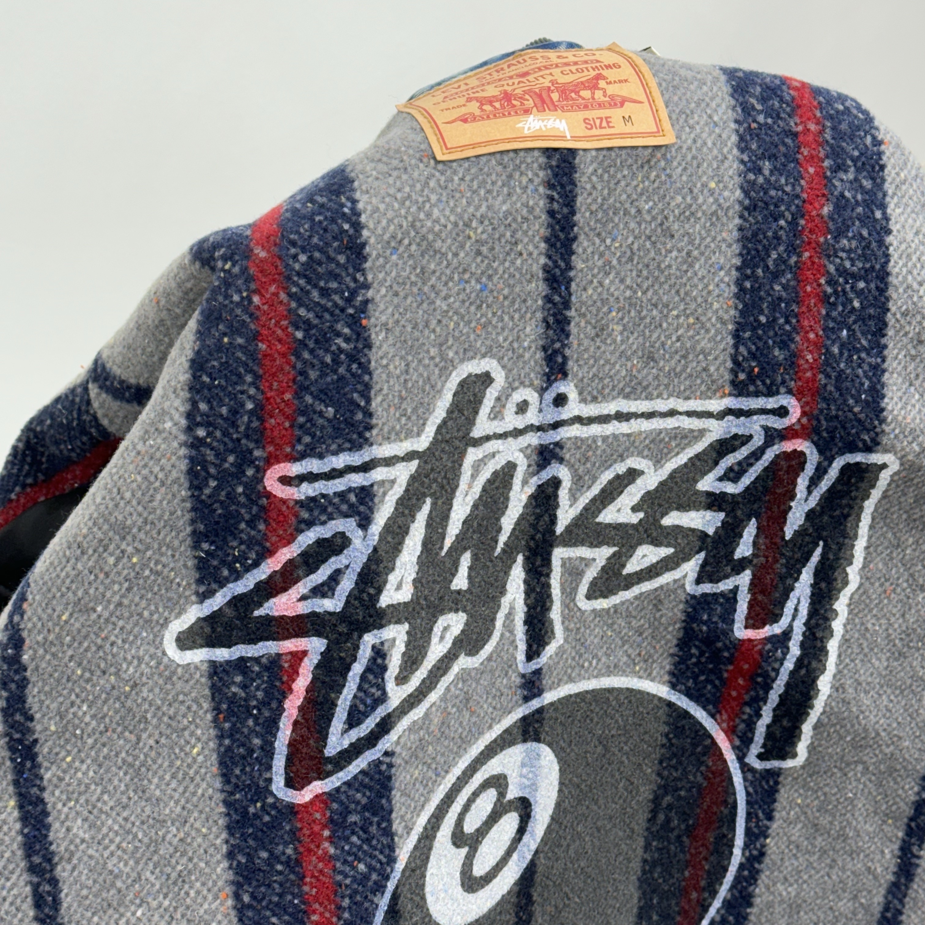 Stussy x Levi's Embossed Trucker Jacket Indigo 착용 스타일