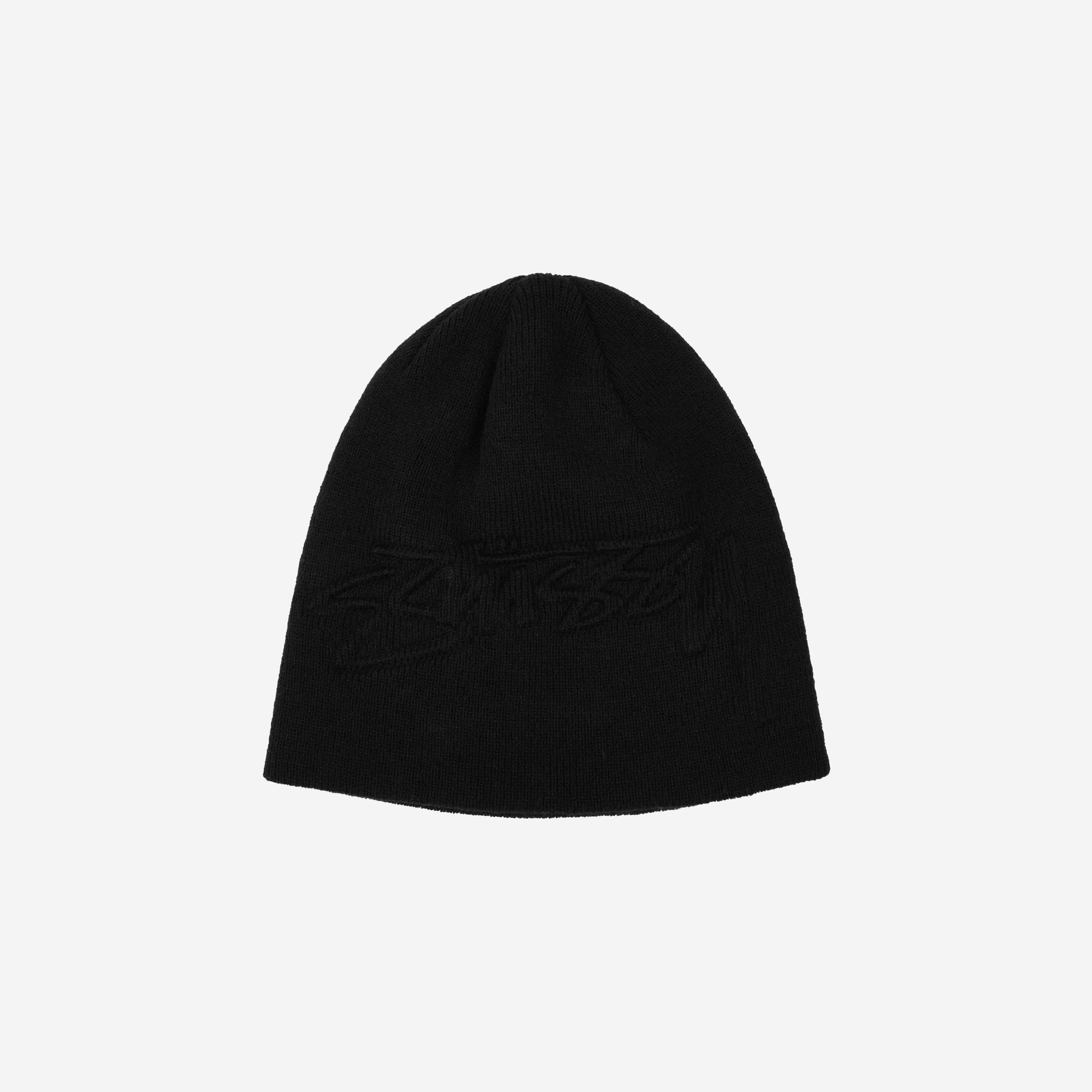 스투시 엠보스 스무스 스탁 스컬캡 비니 블랙 | Stussy | KREAM