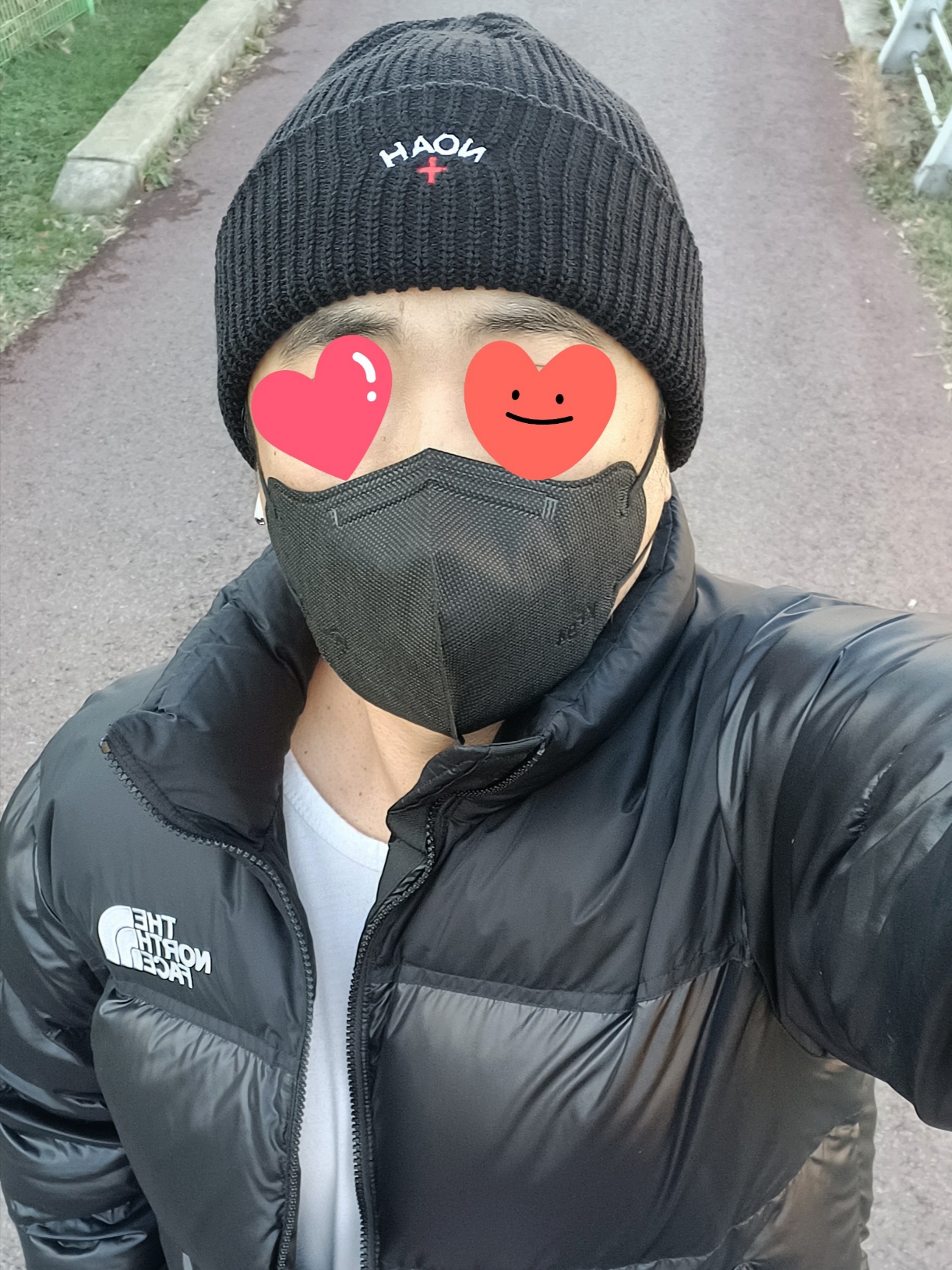 The North Face Nuptse Hybrid Down Ball Jacket Black 착용 스타일