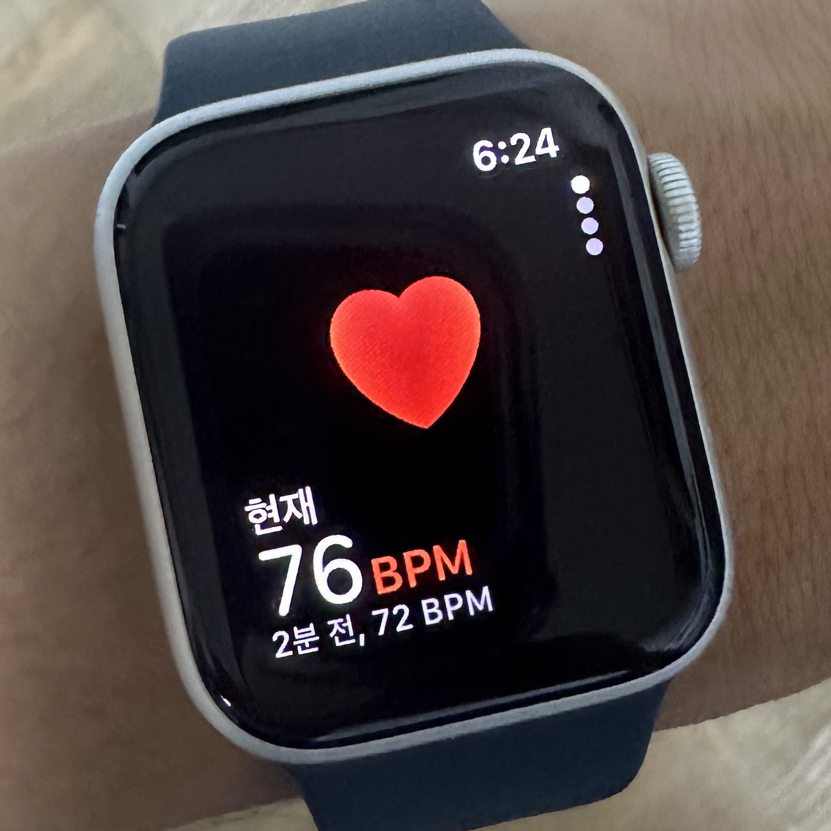 Apple Watch SE 2023 40mm GPS Silver Aluminium Case with Sport Band S/M Storm Blue (Korean Ver.) 착용 스타일