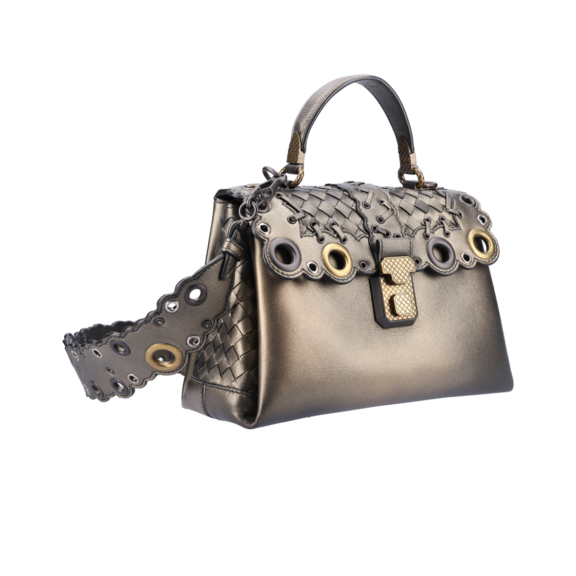 549830 Bottega Veneta 549830 Piazza Shoulder Bag Bronze - #2