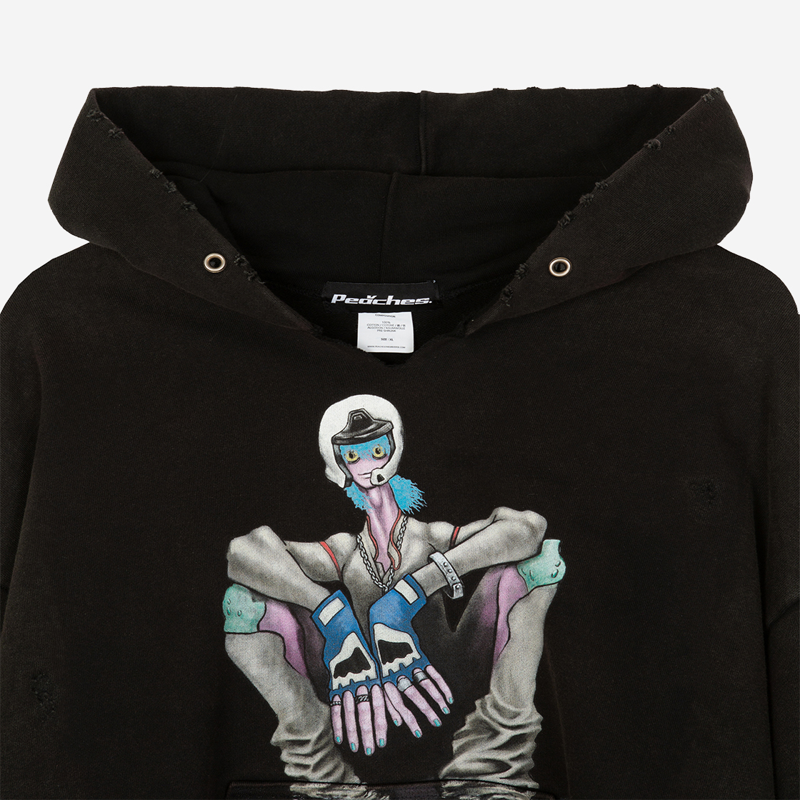 피치스 모탈레이서 후디 블랙(Peaches Mortal Racer Hoodie Black) - 3