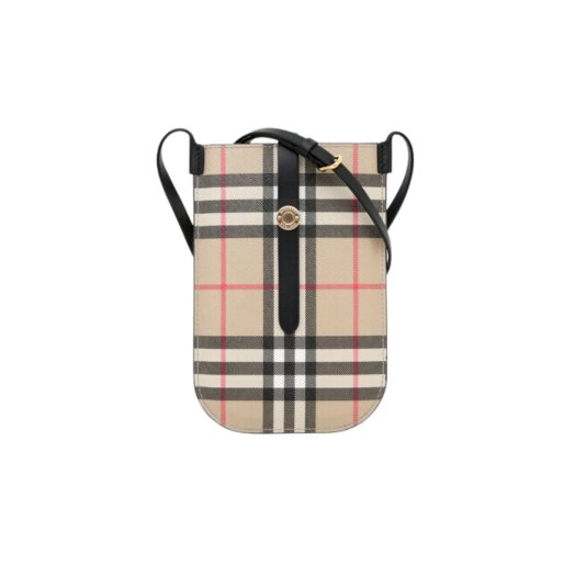 Burberry Check Phone Case Crossbody Bag Archive Beige