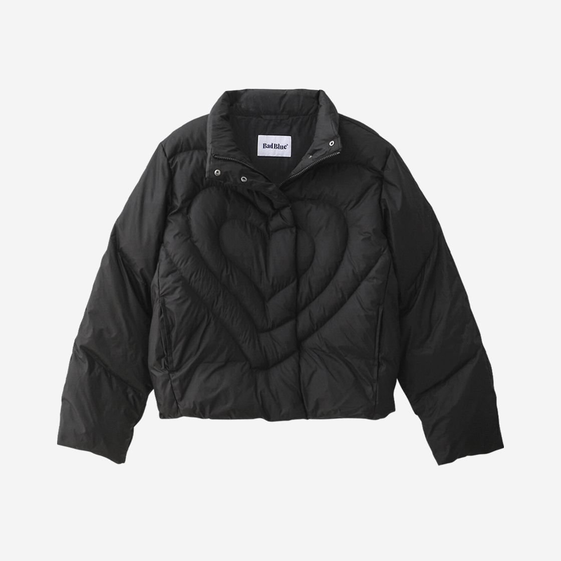 6607883 BadBlue Heart Puffer Jacket Matte Black