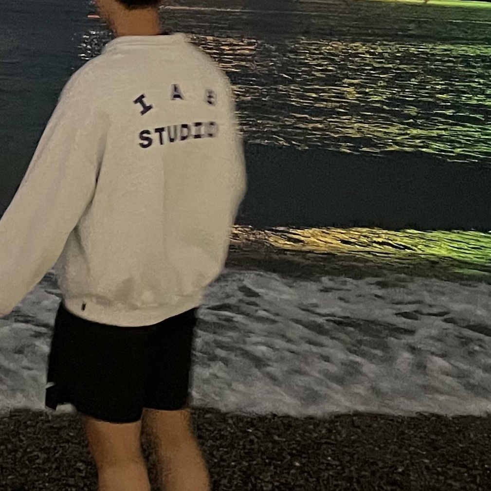 IAB Studio Half Zip Pullover Light Gray 착용 스타일