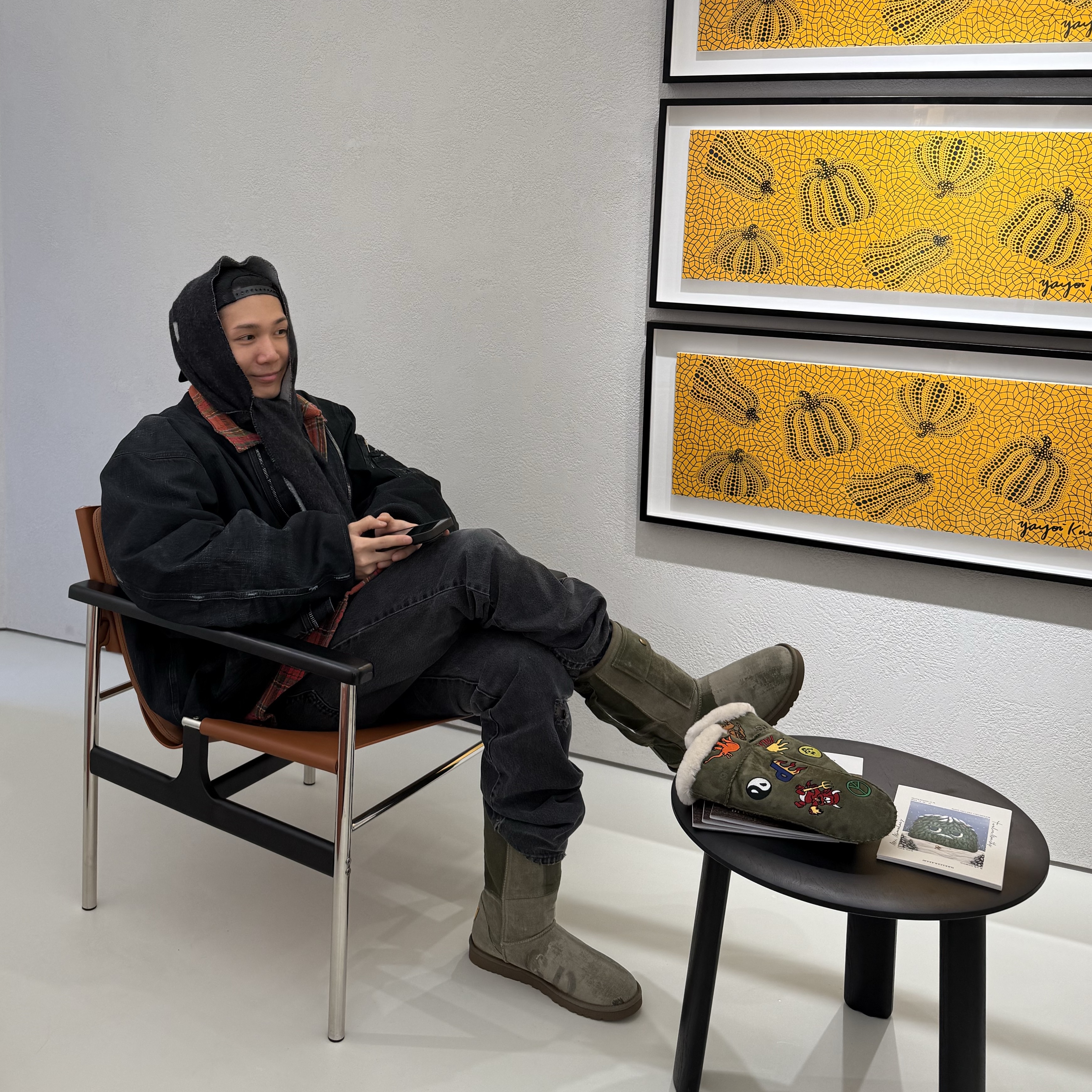 UGG x Gallery Dept. Canvas Boot Green 착용 스타일 - 1