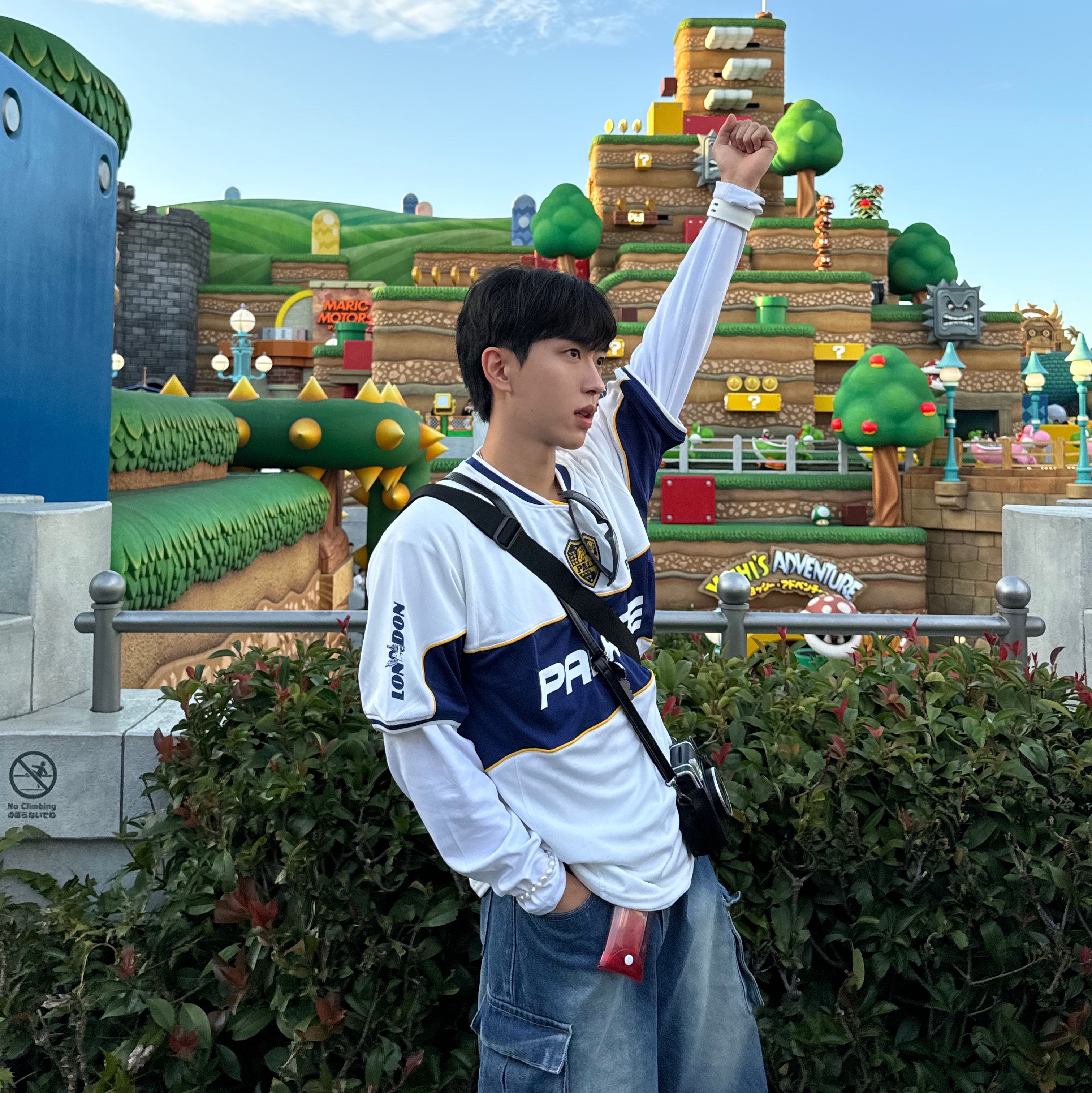 Palace Palamat Jersey White Navy - 24FW 착용 스타일 - 2