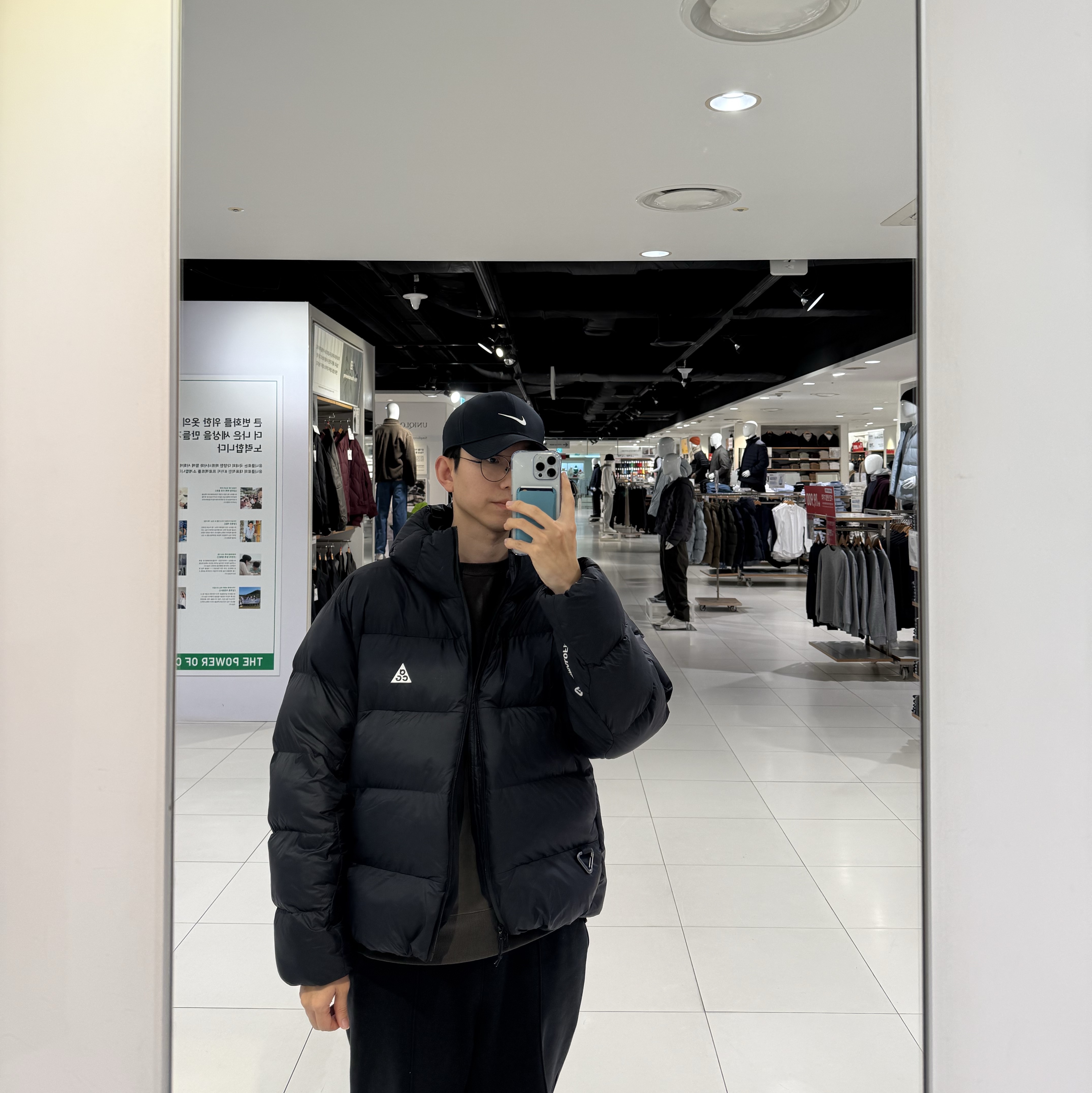 Nike ACG Therma-Fit ADV Lunar Lake Loose Hooded Jacket Black Summit White - Asia 착용 스타일 - 1