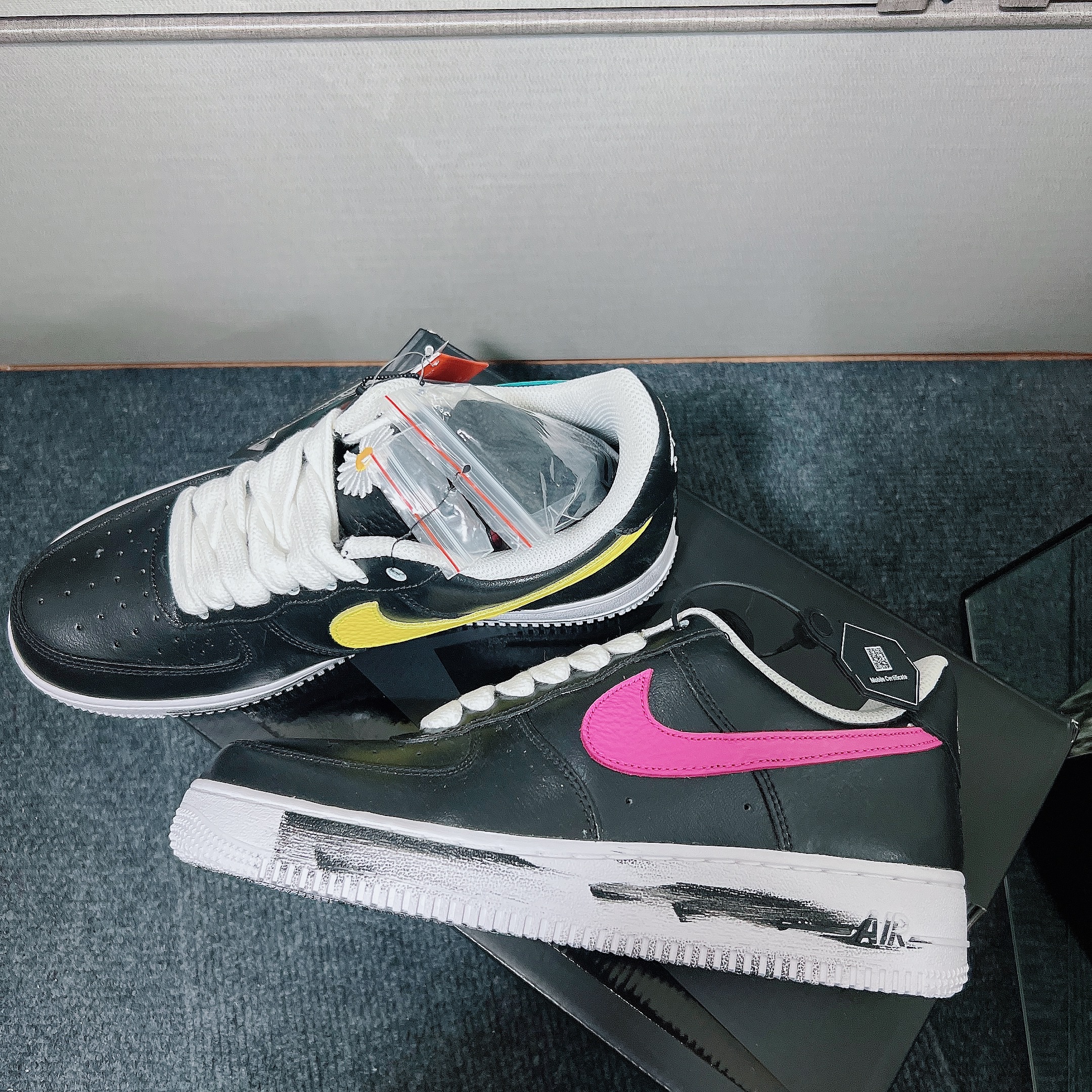 Nike x Peaceminusone Air Force 1 Low Para-Noise 3.0 Black and Multicolor 착용 스타일 - 3