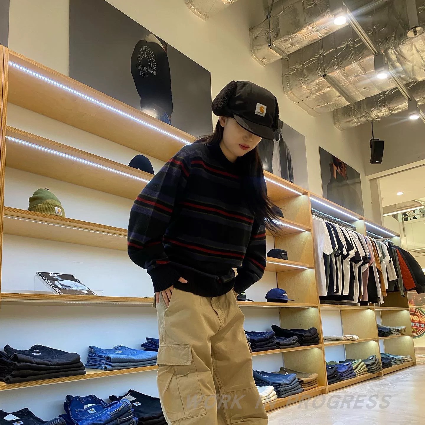 Carhartt WIP Alberta Cap Cypress 착용 스타일