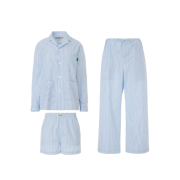 FRANKLY 3 Piece Stripe Pajama Set Up Blue