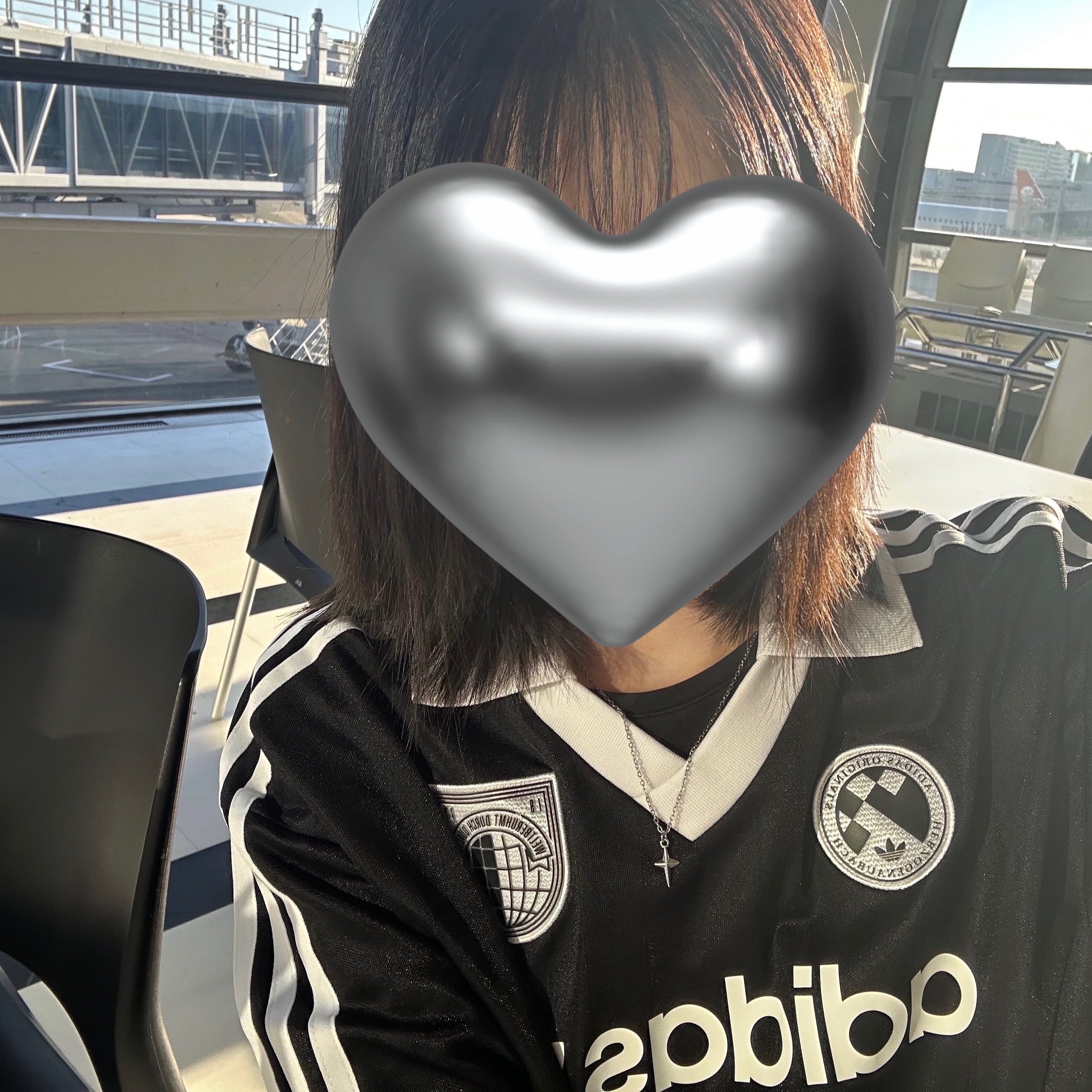 (W) Adidas Football Long Sleeve T-Shirt Black - KR Sizing 착용 스타일