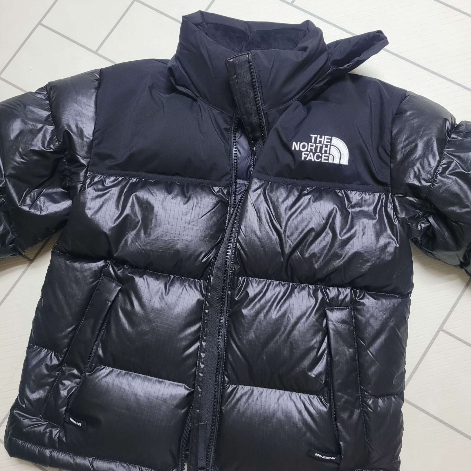 The North Face White Label Novelty Nuptse RDS Down Jacket Black 착용 스타일