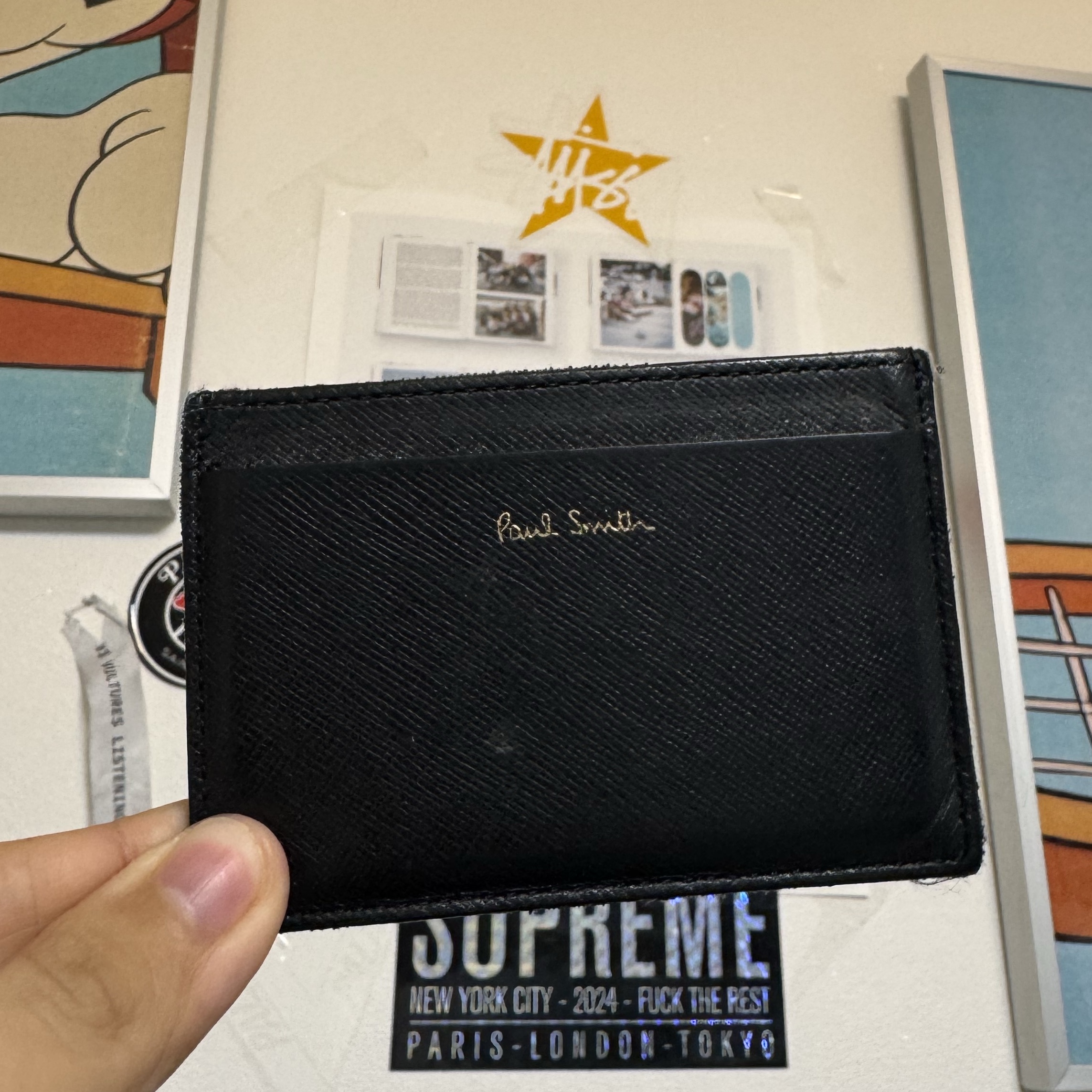 Paul Smith Mini Blur Card Holder Black 착용 스타일