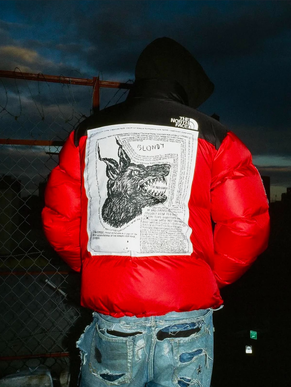 Supreme x The North Face Nuptse Jacket Red - 24FW 착용 스타일 - 1