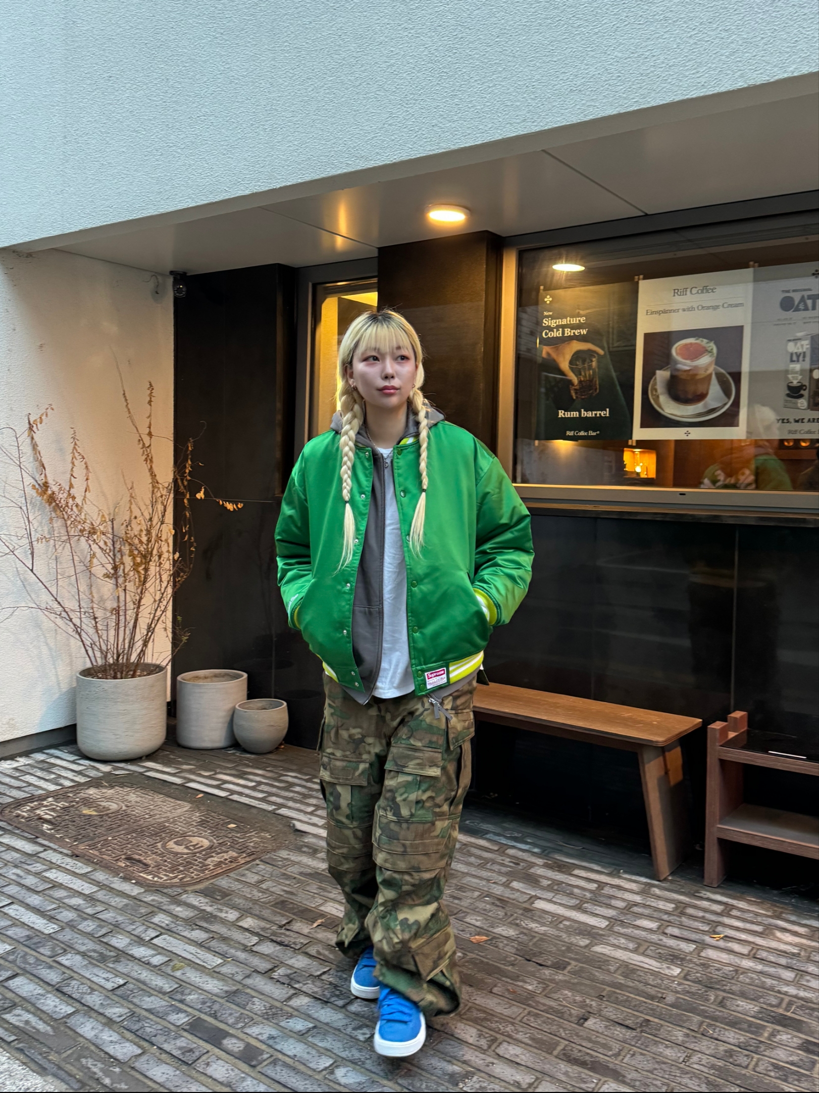 Puma Suede XL Puma Team Royal Puma White, Farfromwhat Far Camo Cargo Pants Green 착용 스타일 - 2