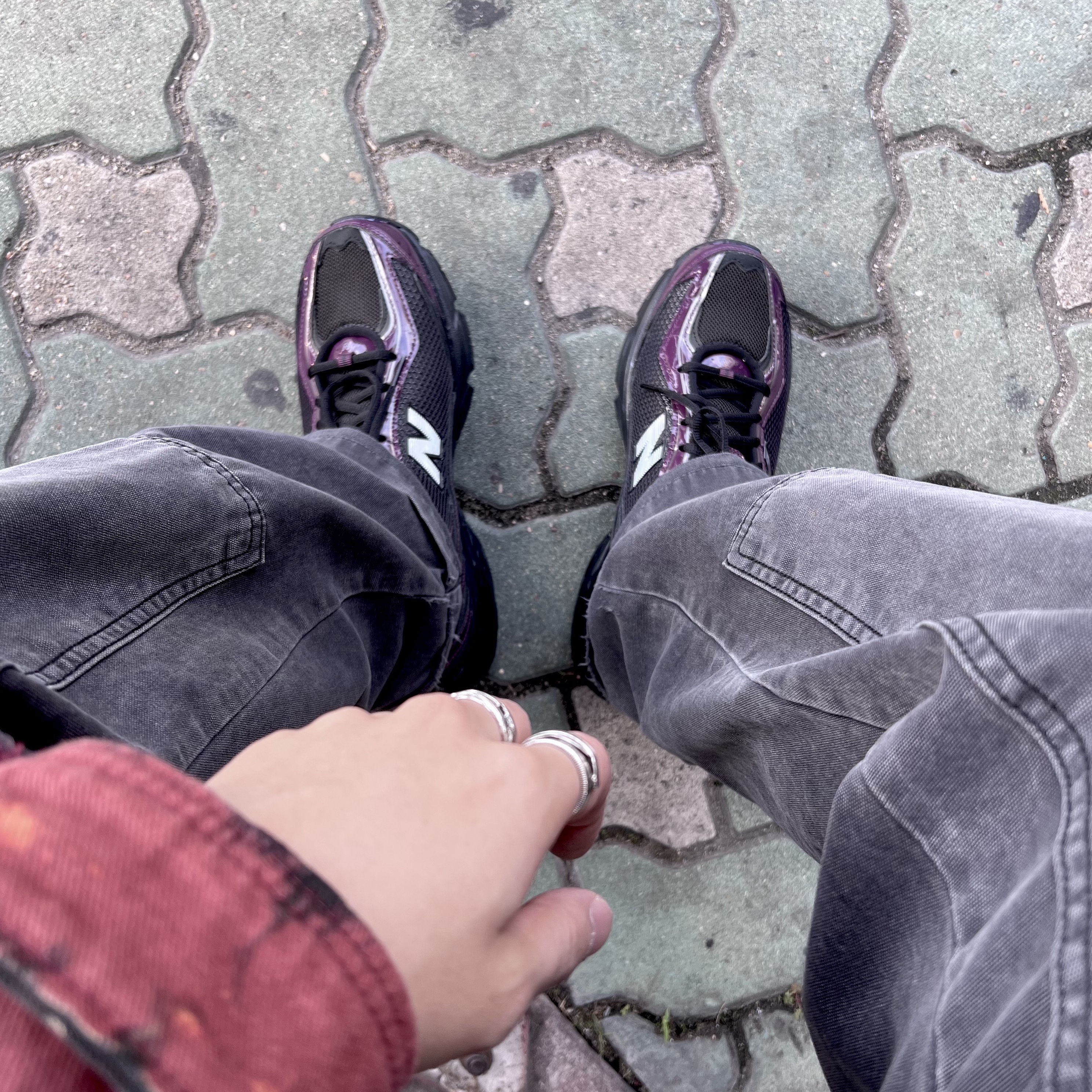 Palace x Carhartt WIP Michigan Coat Dollar Green Camo - 23FW, New Balance 509 Purple 착용 스타일 - 2