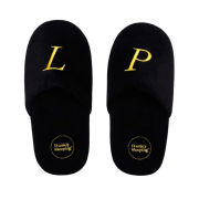 FRANKLY Velour Washable Home Office Shoes Black