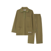 FRANKLY 3 Button Pajama Set Up Khaki