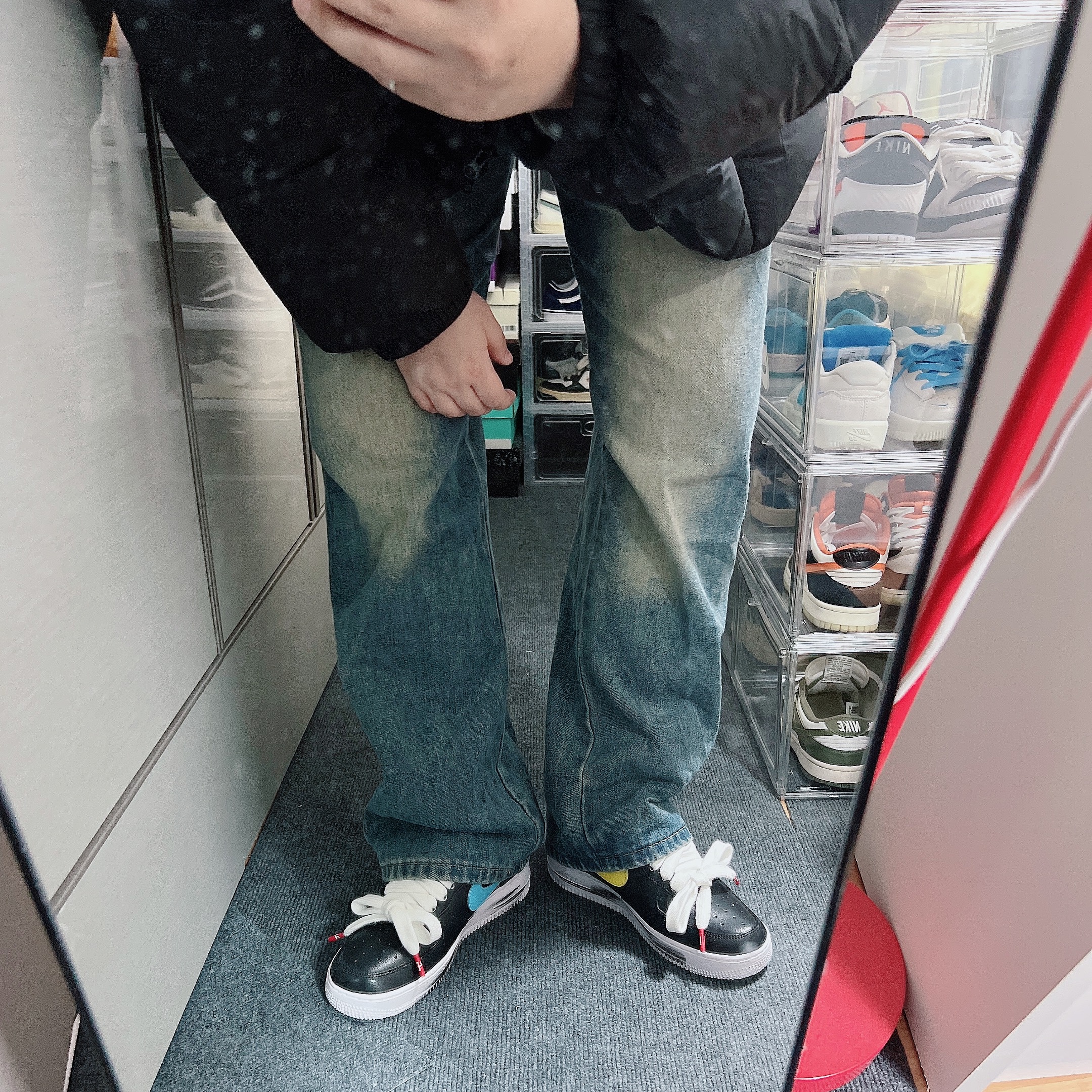 Nike x Peaceminusone Air Force 1 Low Para-Noise 3.0 Black and Multicolor 착용 스타일 - 3