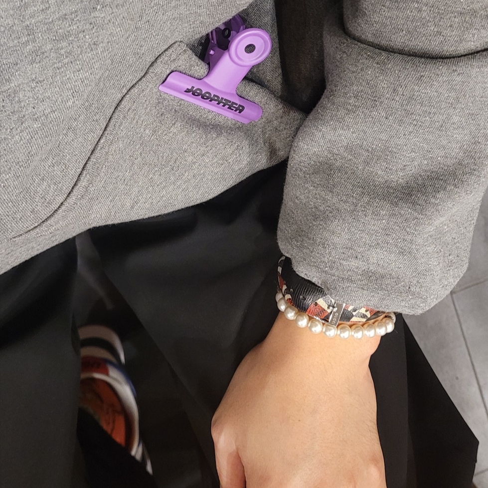 Nike Dunk Low SE Seoul, Peaceminusone x Joopiter Bulldog Clip Set Purple 착용 스타일