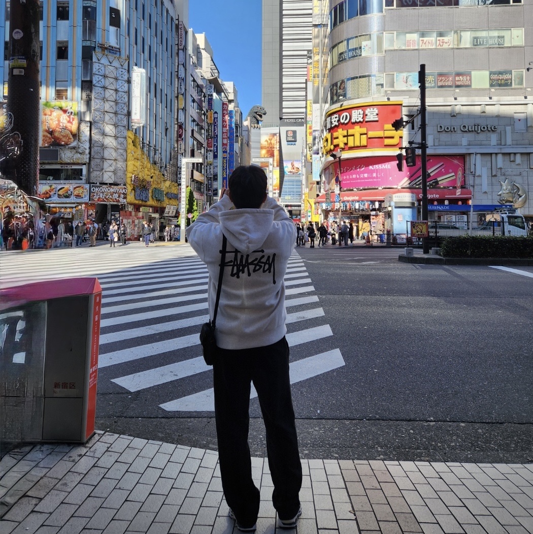 Stussy Basic Stussy Hoodie Ash Heather 착용 스타일