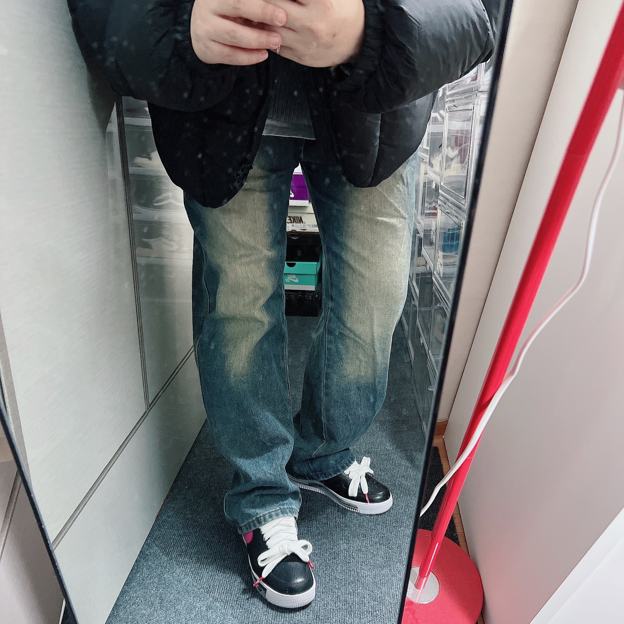 Nike x Peaceminusone Air Force 1 Low Para-Noise 3.0 Black and Multicolor 착용 스타일 - 4