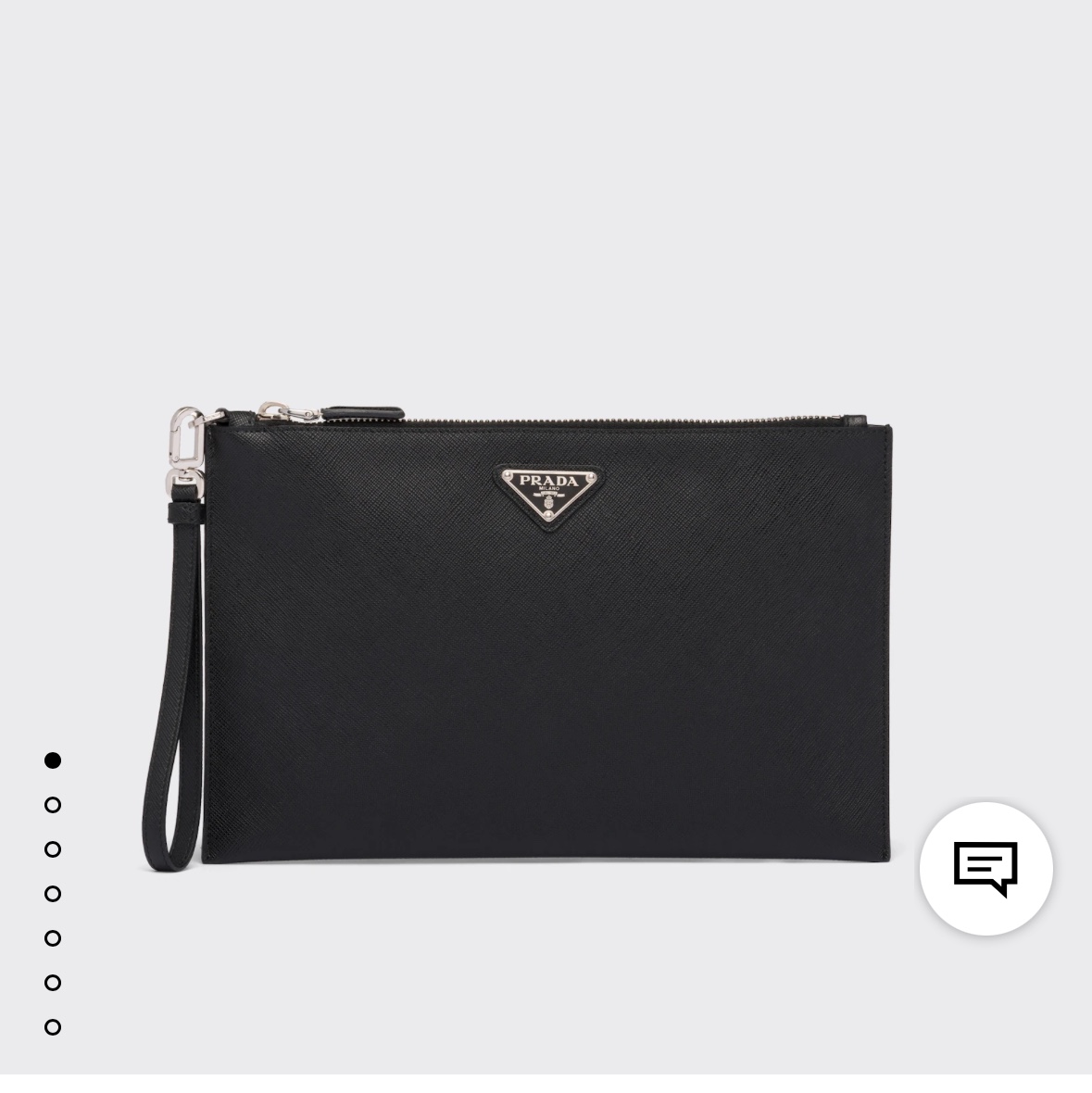 Prada Saffiano Leather Pouch Black 착용 스타일 - 3